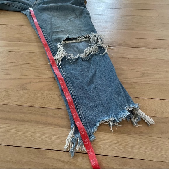 We The Free Destroyed Maggie Straight Light Wash Jeans 28 - Picture 9 of 15